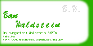 ban waldstein business card